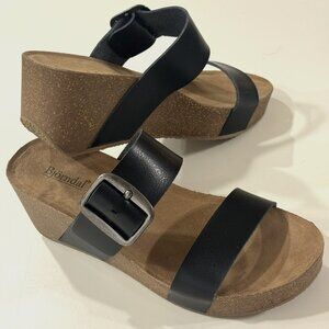 Bijorndal Wedge Sandals- Black size 8